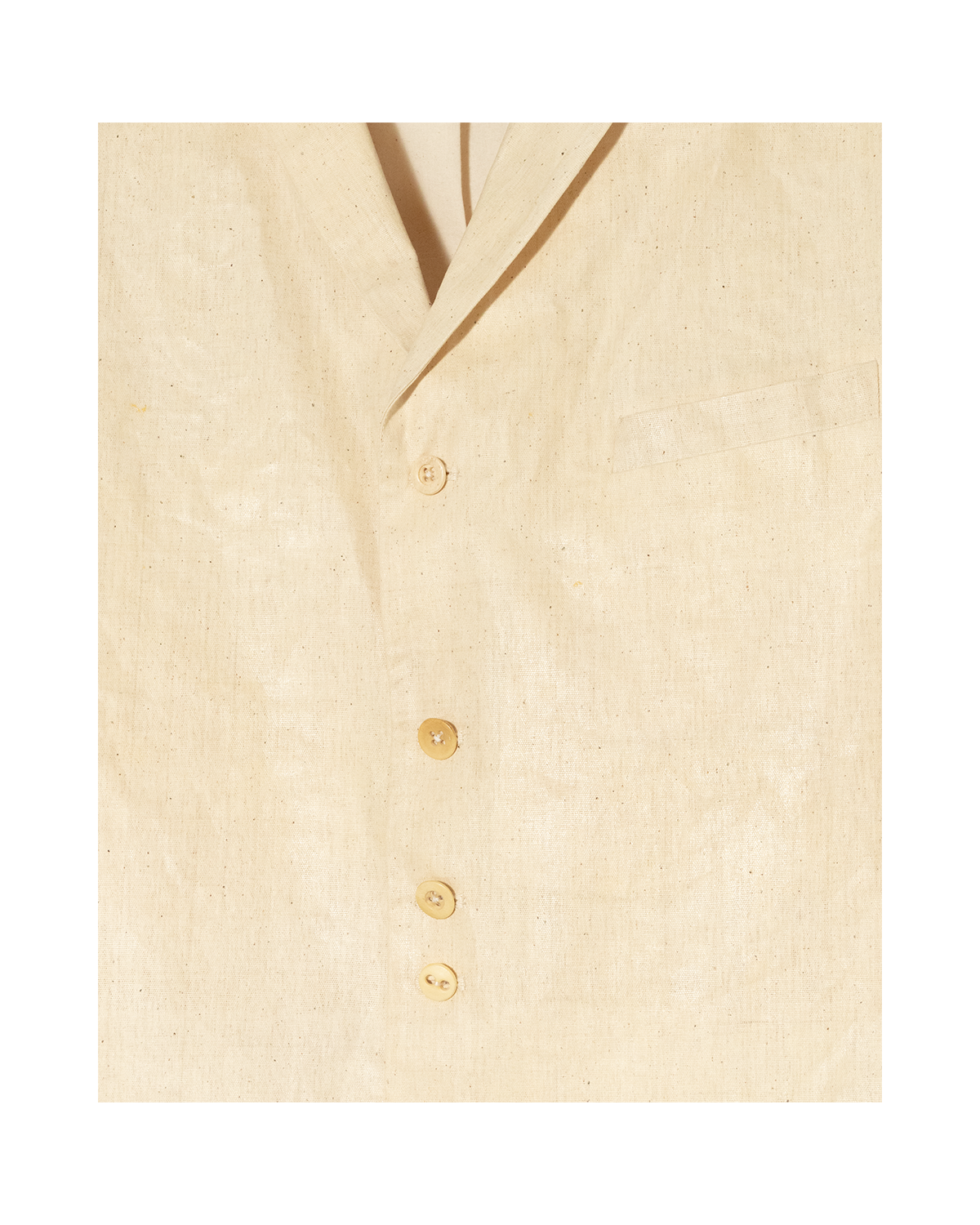 Chaqueta de traje color blanco huevo con solapas equivocadas (2023)